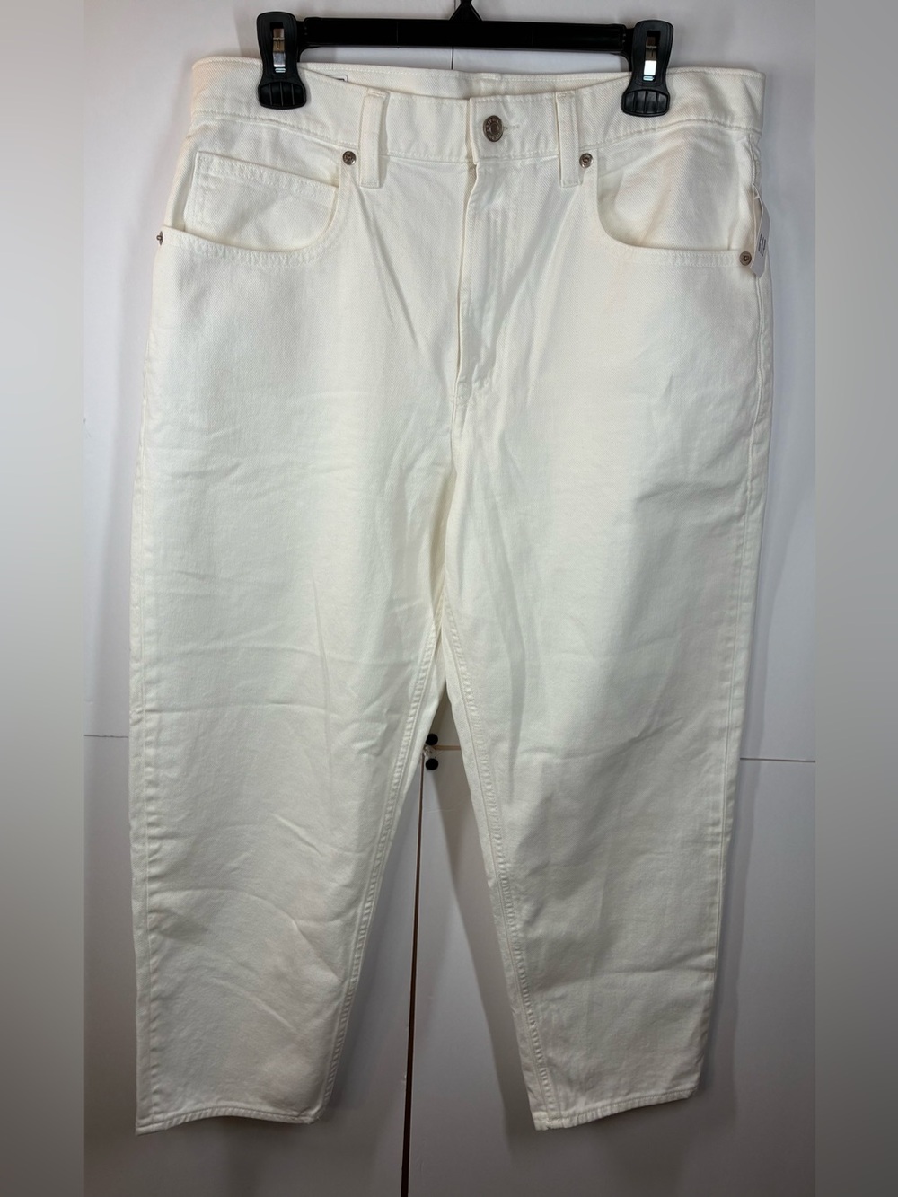 GAP High Rise Barrel Jeans White Cropped Size 29 Short NWT